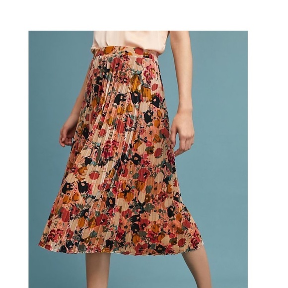 Anthropologie Maeve Floral Velvet Skirt new - Picture 2 of 4